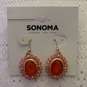 Sonoma Coral and Gold Drop Earrings